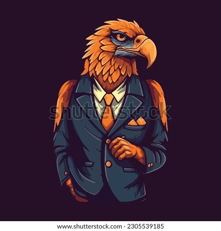 Confident eagle mascot character for an airline company or finance consulting logo.