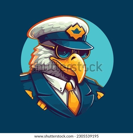 Confident eagle mascot character for an airline company or finance consulting logo.