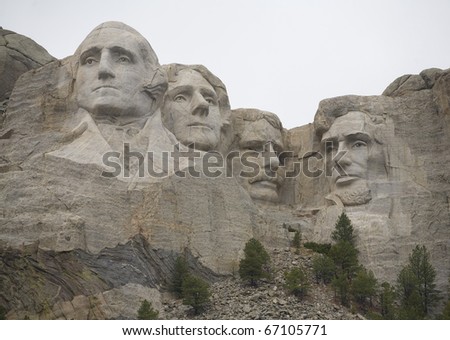 Mount Rushmore in South Dakota as a storm moves in
