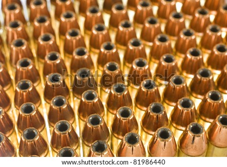 handgun cartridges that are loaded with hollow point bullets