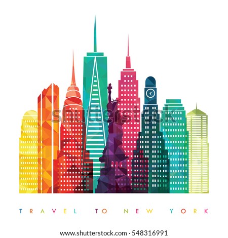 New York city, United States of America. Travel and tourism background. Vector illustration