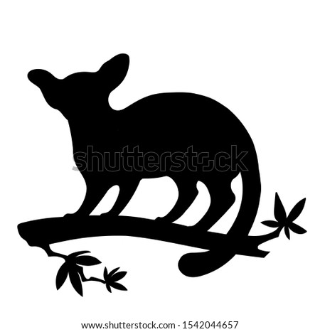 Lemur vector silhouette, black lemur silhouette isolated on a white background. Original vector graphics, suitable for logos, icons, labels, print and more. 