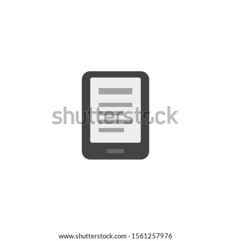 E-book vector icon in flat style. E-reader symbol Isolated on a white background. Electronic or kindle book concept
