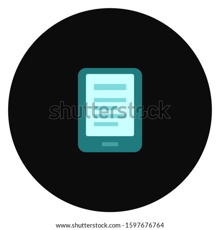 E-book vector icon in flat style. E-reader symbol Isolated on a white background. Electronic or kindle book concept