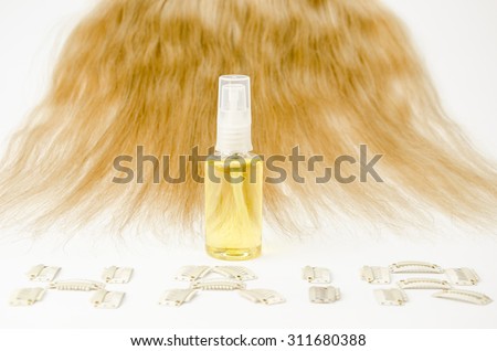 Hair oil with text