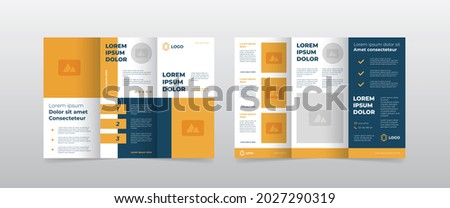 modern trifold business brochure template 商業照片 © 