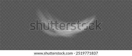 Snow and wind on a transparent background. White gradient decorative element.vector illustration. winter and snow with fog. wind and fog.