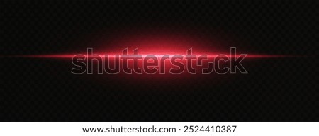 Laser lines of light. Horizontal neon light. Neon red horizontal speed lines. Glowing stripes. Laser beams. light lines of movement and speed in neon color. Beautiful flash of light and sparks.