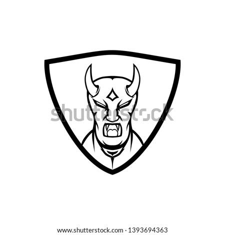 demon mascot logo. Devil mascot for gaming or sport logo.