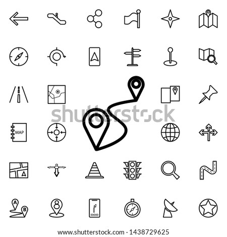 Connection of two pins icon. Universal set of navigation for website design and development, app development