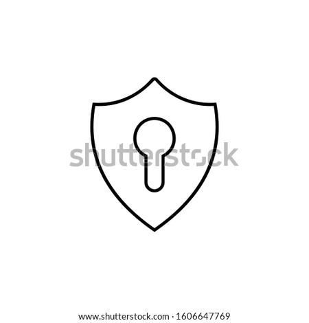 shield and keyhole icon. Simple thin line, outline vector of web icons for ui and ux, website or mobile application