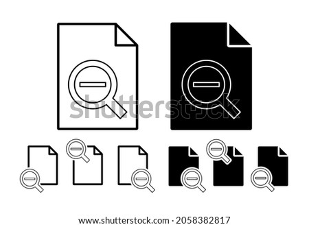 Zoom out alt sign vector icon in file set illustration for ui and ux, website or mobile application