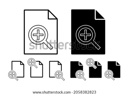 Zoom in alt sign vector icon in file set illustration for ui and ux, website or mobile application