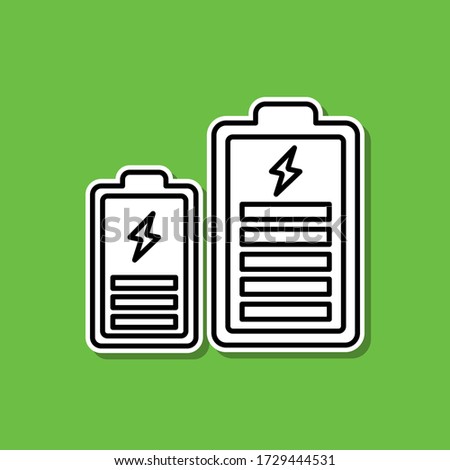 Charging battery sticker icon. Simple thin line, outline vector of ecology icons for ui and ux, website or mobile application