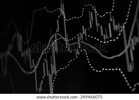 Stock data live on-line. Dark dramatic image