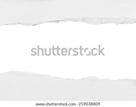 Torn paper, isolated on white background.