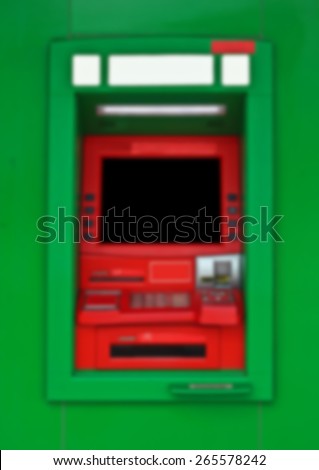 Abstract blur background of ATM Machine for withdraw or deposit cash money, shallow depth of focus