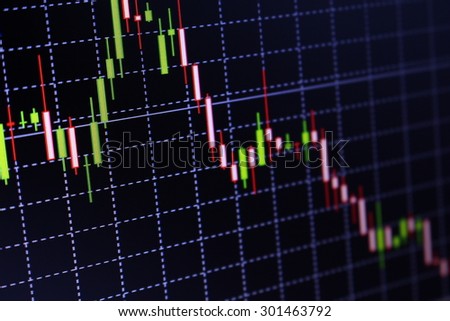 Chart showing technical analysis of financial instruments, line charts with different colors, black background, pro economic software for data and graphs