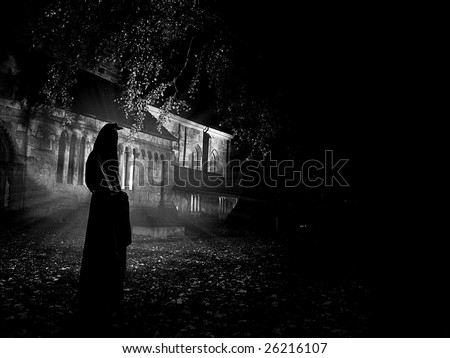 Monk in the church yard