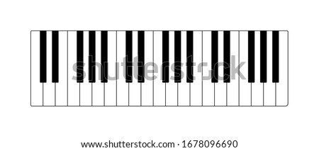 Vector illustration of a 3-octave piano keyboard. Black and white piano keys..