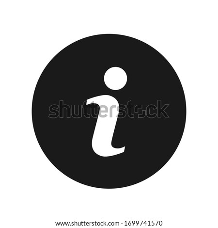 Vector information icon symbol isolated on white background.