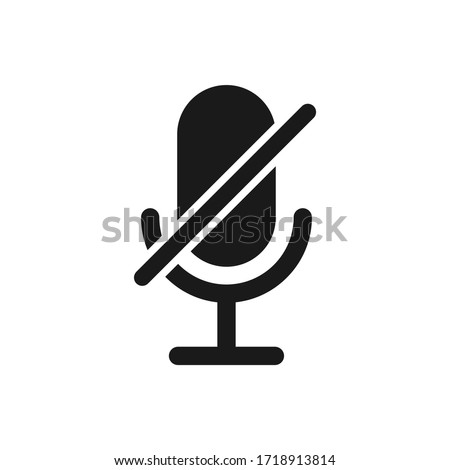 Microphone audio muted. Muted microphone vector icon isolated on white background.. Retro microphone icon