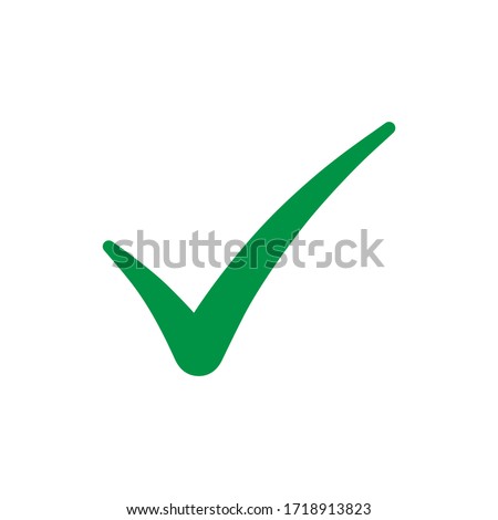 Green check mark icon isolated on white background. 