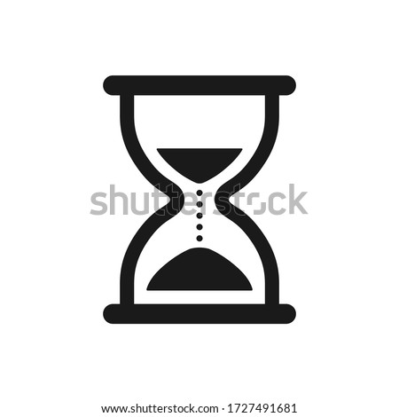 Sand clock vector icon isolated on white background. 