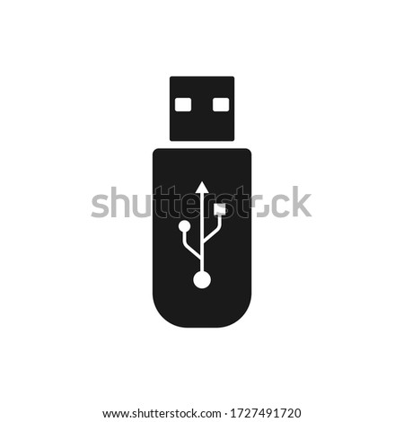 USB icon vector. Flash Drive icon symbol isolated on white background.