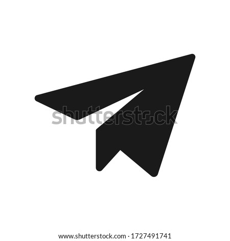 Paper plane vector icon isolated on white background. 