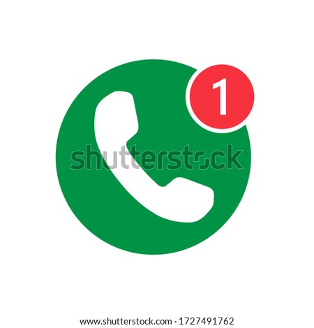 Phone vector icon. One missed call vector icon isolated on white background. 