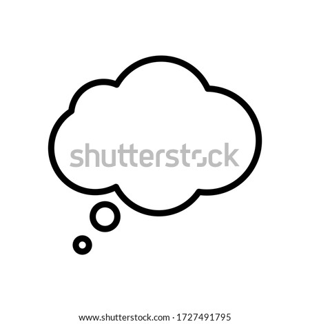 Think bubble icon. Think or speech bubble line vector icon.