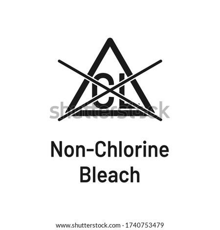 Laundry icon with text isolated on white background. Non-chlorine bleach symbol. Non chlorine. Washing sign.