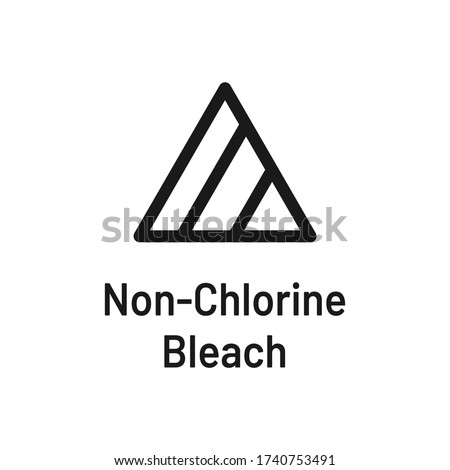 Laundry icon with text isolated on white background. Non-chlorine bleach symbol. Non chlorine. Washing sign.