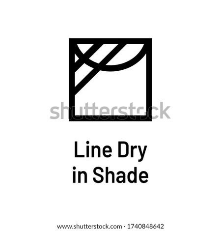 Laundry icon with text isolated on white background. Hang dry in shade symbol. Washing sign.