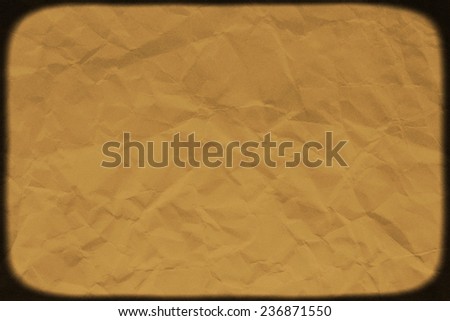 old crumpled paper with vignette lens background