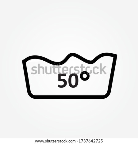 outline Water temperature 50 deg icon symbol