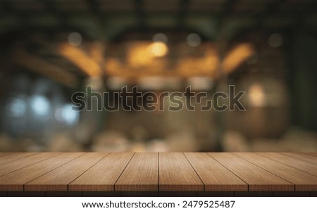 Similar – Image, Stock Photo Top view of wooden workplace with coffee, laptop