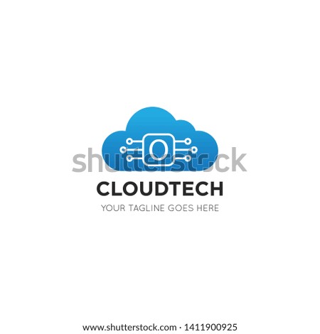 initial leter o cloud logo and icon vector illustration design template