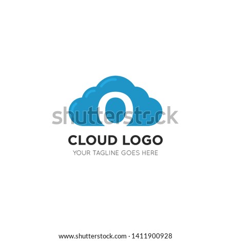 initial leter o cloud logo and icon vector illustration design template