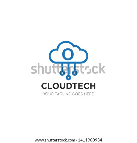 initial leter o cloud logo and icon vector illustration design template