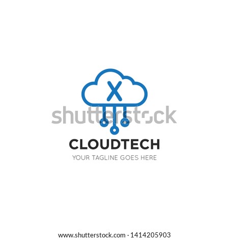 initial letter x cloud logo and icon vector illustration design template