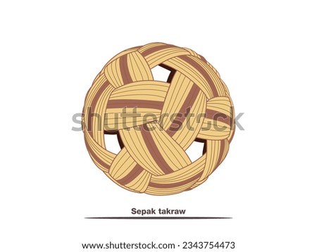 Vector illustration of sepak takraw ball. Sepak Takraw ball icon, sport logo. Takraw ball vector illustration in trendy flat design style, Suitable for many purposes.