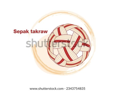 Vector illustration of sepak takraw ball. Sepak Takraw ball icon, sport logo. Takraw ball flat design style.