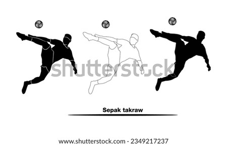 Vector illustration of sepak takraw. players takraw.