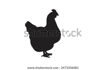 Silhouette of a female chicken. Beautiful chicken. Vector illustration