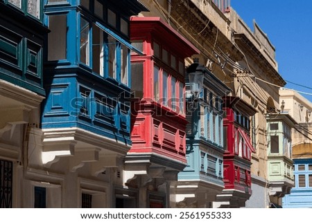 Similar – Image, Stock Photo Colorful Streets of Mdina, Malta