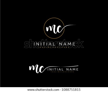 M C Initial handwriting logo vector. Hand lettering for designs. Zdjęcia stock © 