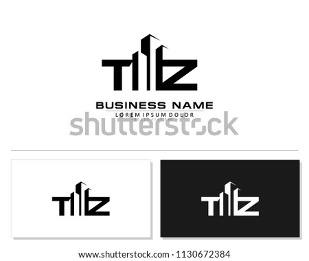 T Z Initial building logo concept Stock fotó © 