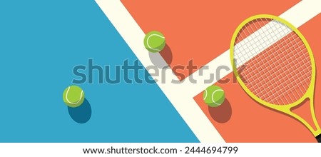 stands on tennis court with tennis racket and tennis ball